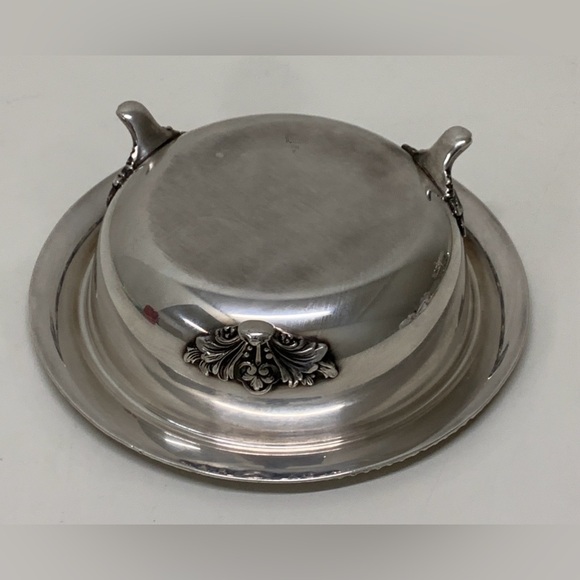 Vintage Friedman Silver Company 3 Footed Gadrooned Border Rimmed Serving Bowl - Picture 5 of 14